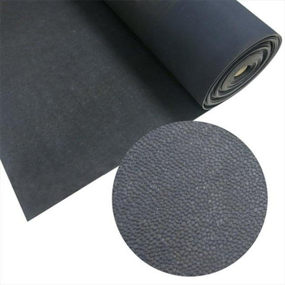 Rubber-Cal Tuff-n-Lastic Rolled Rubber Flooring Runner Mat - Black&#44; 60 x 48 x 0.12 in.