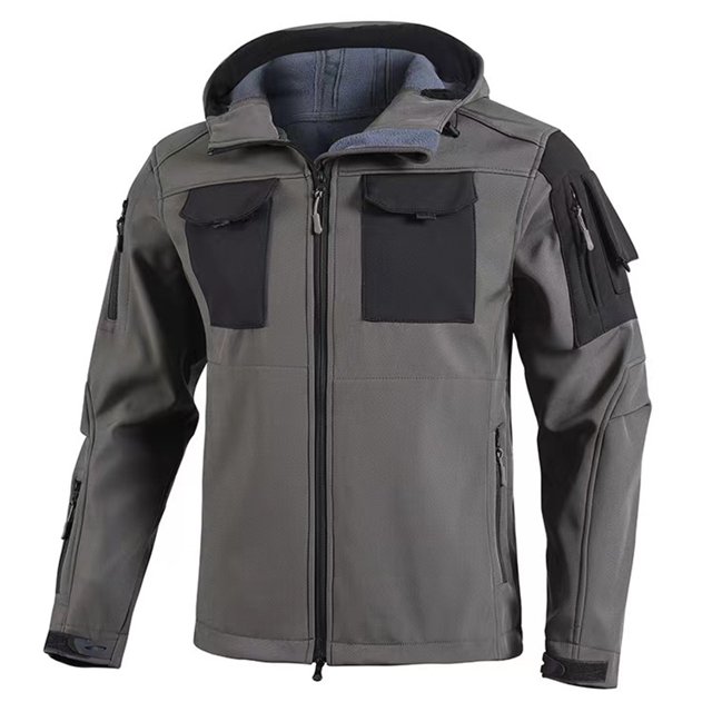 Wyzesi Oversized Denim Jacket with Hood Men Men Mountaineering Wear Riding Jacket Outdoor Multifunctional Hardshell Jacket Christmas Sweater for Men