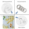 thumbnail image 3 of Forsythia Flowers Shower Curtain Set - Standard 72" x 72" Washable Bathtub Curtain with 12 Hooks, Spring Yellow Floral Hummingbird Blue Plaid Waterproof Fabric Shower Curtains for Bathroom/Bathtub, 3 of 6