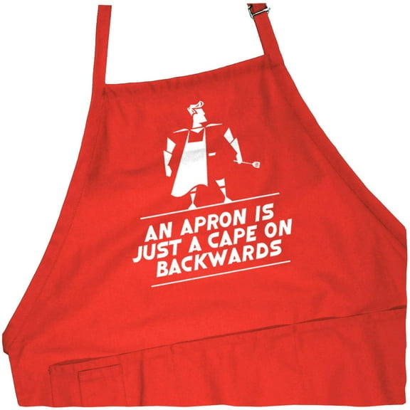 ApronMen, BBQ Apron For Men - An Apron Is Just A Cape - Funny Cooking Aprons For Men (Red)