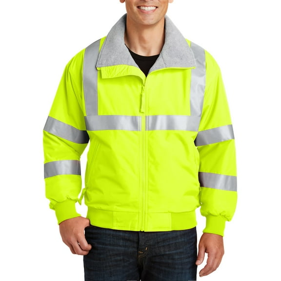 Just Blanks Enhanced Visibility Challenger Jacket with Reflective Taping, Safety Yellow/ Reflective, 6XL