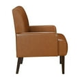 thumbnail image 5 of Tcbosik Leather Accent Chair, Modern Upholstered Living Room Chairs, Comfy Single Sofa Chair with Arm and Wood Legs for Bedroom Waiting Room Office - Brown, 5 of 5