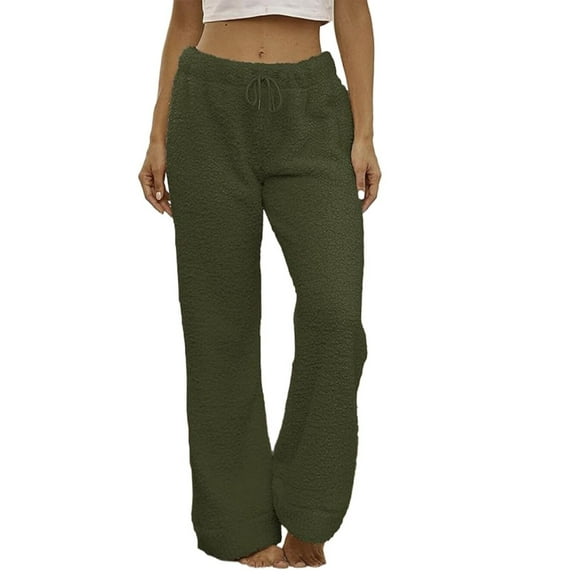 Outfmvch Fuzzy Pajamas for Women Baggy Pajama Pants Fall Pajama Pants Womens Pajamas Christmas Pajama Pants Pajama Women Pajamas Women Green S