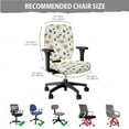 thumbnail image 5 of SCRAWLGOD Daisy Bee White 4 Pieces Stretchable Office Chair Slipcover with Arm Rest Covers Comfy High Back Chair Protector Easy to Remove Desk Chair Seat Cover, 5 of 7