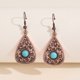 thumbnail image 1 of Nvzi Pendientes colgantes de estilo retro, nuevos y únicos, joyería étnica bohemia vintage (marrón), 1 of 1