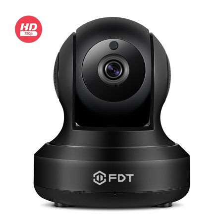 FDT 720P HD WiFi Pan/Tilt IP Camera (1.0 Megapixel) Indoor Wireless Security Camera FD7901 (Black), Plug & Play, Two-Way Audio &