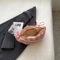 thumbnail image 2 of Bolso de hombro para mujer Cadena de perlas plisada con hilo bordado acolchado (rosa claro) Sywqhk Para Estrenar, 2 of 5