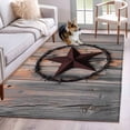 thumbnail image 5 of Area Rug 48×72in, Retro Country Texas Western Star Floor Carpet Living Room Rug, Rustic Vintage Wood Plank Non-Slip Welcome Mat Indoor Rugs for Bedroom Dining Room, 5 of 9