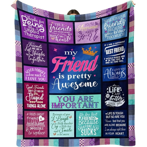 Best Friend Blanket, Best Friend Birthday Gifts for Women, Friendship Gifts for Women Friend, Gifts for Best Friend Women Christmas, Bestie Birthday Gifts for Women Throw Blanket 60"X50"