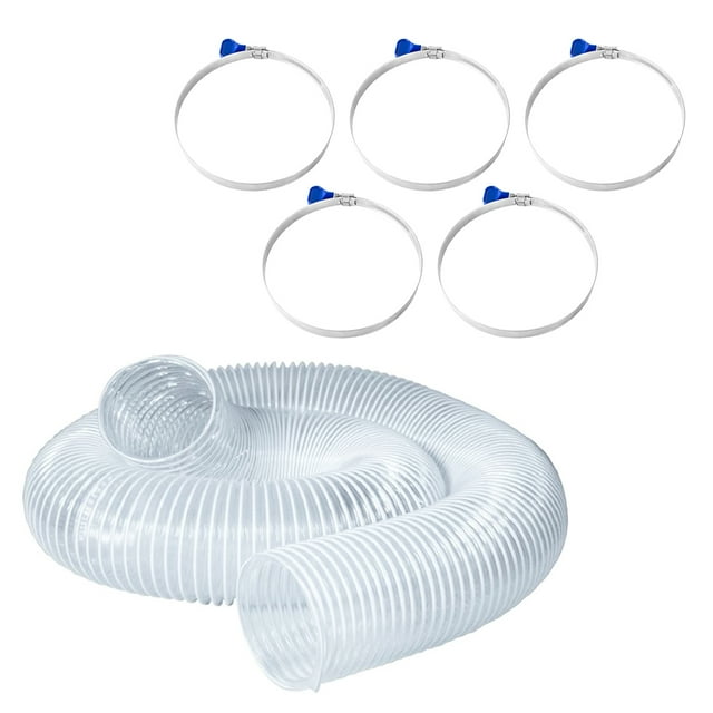 POWERTEC 70370 PVC Dust Collection Hose Kit, 5" x 10 Ft Left Spiral