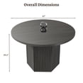 thumbnail image 5 of SICOTAS 47" Modern Round Dining Table&Chair Set for 4-6, Hexagonal Stable Base, Stain-Resistant Easy-Clean Finish, Space-Saving for Kitchen, Living Room,Dark Grey Alder, 5 of 13