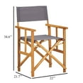 thumbnail image 5 of Outdoor Foldable Accent Chair, Dark Gray Fabric, Solid Acacia Frame, 5 of 5