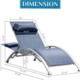 thumbnail image 4 of JERFIT 2-Pack Outdoor Chaise Lounge Chairs, Adjustable Patio Recliners with Removable Pillow, Water-Resistant Textilene & Aluminum Frame for Pool, Beach, Garden (Blue), 4 of 6