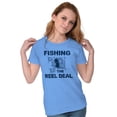 thumbnail image 5 of Fishing Reels Funny Fisher Pun Joke Women's T Shirt Ladies Tee Brisco Brands X, 5 of 6