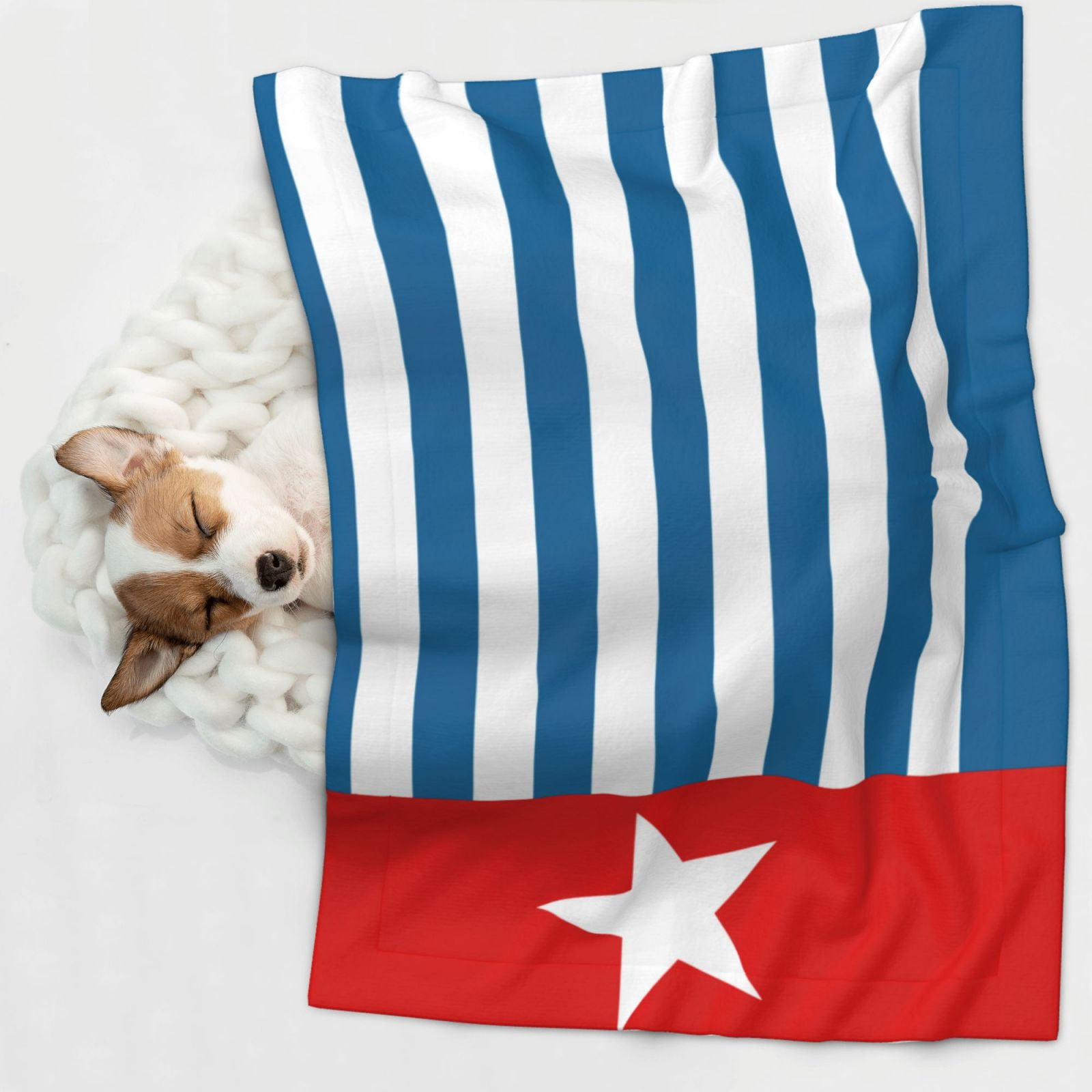 Flannel Throw Dog Blanket West Papua National Flag Soft Warm Print Pet Blankets for Small Dog Cat Puppy