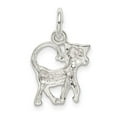 thumbnail image 4 of 925 Sterling Silver Solid Cat Charm 15x13mm Wide Pendant Necklace for Women - 1.1 Grams, 4 of 4