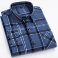 thumbnail image 4 of XDZJLR Men Shirts Long Sleeved Pure Wool Plaid Plus Size Fashion Tops, 4 of 5