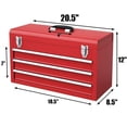 thumbnail image 3 of Goplus Tool Box, Portable 20” Tool Boxes with 3 Drawers, Top Tool Tray, Metal Lock Latch, Protective Liner, Auto Locking, Heavy Duty Steel Toolbox for Garage, Workshop, Mechanic, 3 of 18