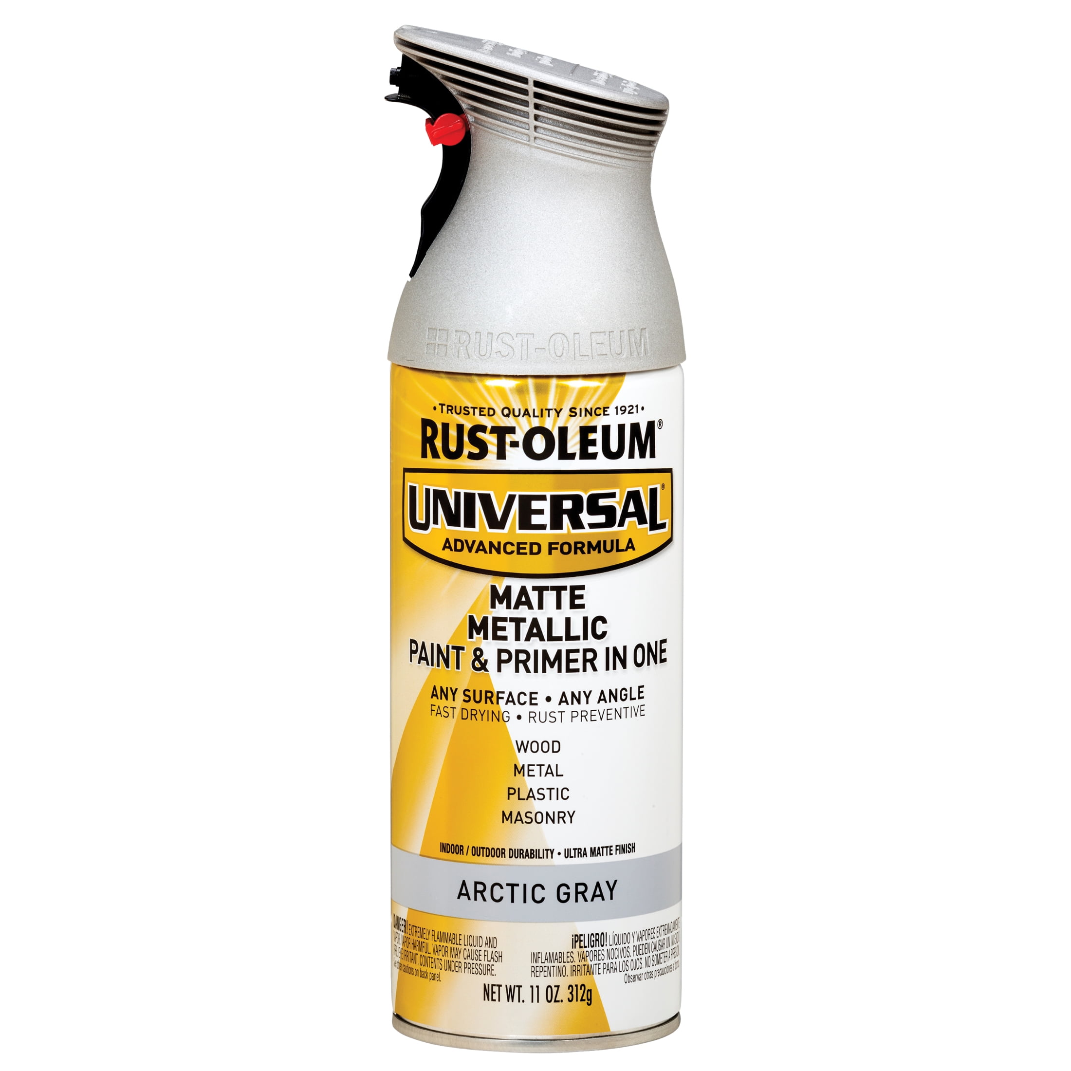 Arctic Gray,Rust-Oleum Universal All Surface Interior/Exterior Matte Metallic Spray Paint, 11 oz