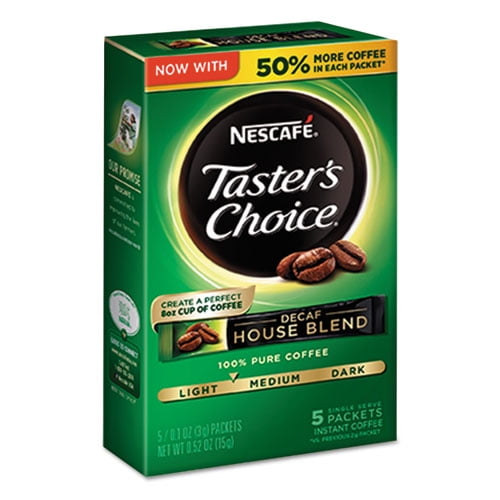 Taster's Choice Decaf House Blend Instant Coffee, 0.1oz Stick, 5/Box, 12 Bx/Ctn Taster's Choice Decaf House Blend Instant Coffee, 0.1oz Stick, 5/Box, 12 Bx/Ctn