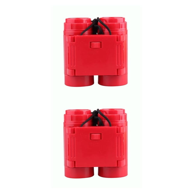 Sonducket Telescopio chico portátil alta resolución correa niños binoculares binoculares juguete niños al aire libre jardín de infantes temprano Rojo 2piezas Sonducket CBP050896