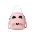 thumbnail image 1 of Bolso Mensajero Cruzado Cuero PU para Mujer Mochila Hombro Gato Lindo (rosa), 1 of 8