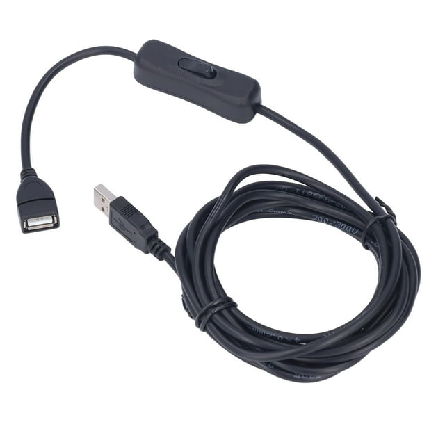 USB Desk Lamp Extension Cord, Switch Control Copper Wire Support Data Transmission Extension Switch Cord PVC Insulation Easy for Low Power Appliances