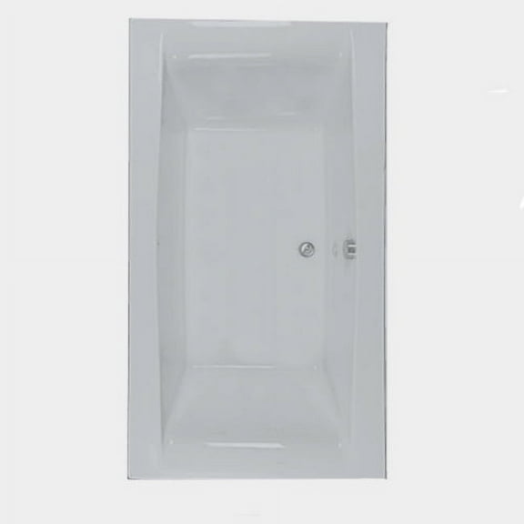 WaterTech Acrylic 72 in. x 38 in. Center Drain Drop-In Soaking Tub - White