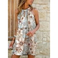 thumbnail image 1 of Nouvelle Robe Sans Manches pour Femmes Sexy Col Halter Jupe Fleurie Imprimée Robe Courte Grande Taille Robe Maxi, 1 of 6