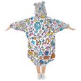 thumbnail image 2 of FORMRS Wearable Blanket Hoodie with Sleeves for Kids Cozy Flannel Sweatshirt, Doodle Pattern, 2 of 7