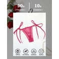thumbnail image 4 of Aivtalk Womens Lace Panties Side Tie Ladies Adjustable G-String Underwear See Through Panties Low Rise Wild Panty with Bow L, 4 of 5