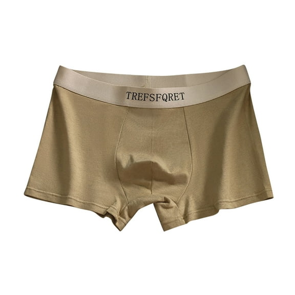 Bcresic Plus Size Boxer Briefs for Men- Mens Breathable Underwear, Built-in with 3D Pouch Comfortable Underwear 01-Beige,3X-Large