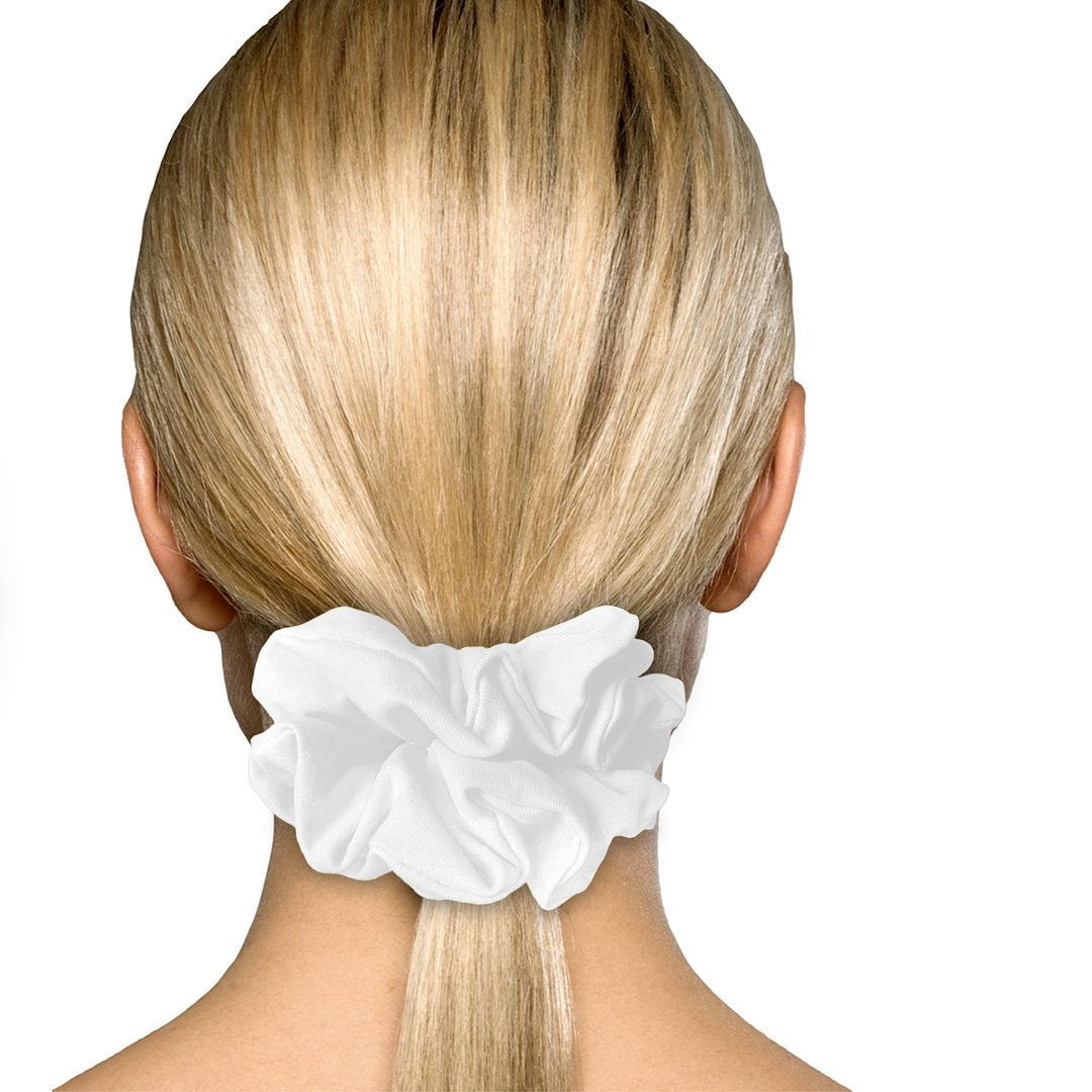 Scrunchies Cotton Knit Jumbo Size 3-Pack Ponytail Holder Made in USA Scrunchie King White