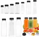 thumbnail image 2 of 5 botellas de plástico transparente vacías de 60 a 500 ml con tapas y embudo plegable, recipientes reutilizables para hacer batidos y jugos caseros, 2 of 5