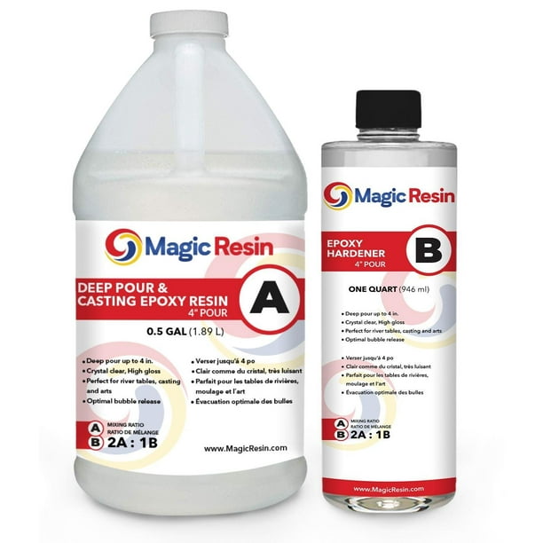 Magic Resin 2 Gal (7.6 L) Art & Craft Epoxy Resin Kit, Low VOC & Low Odor