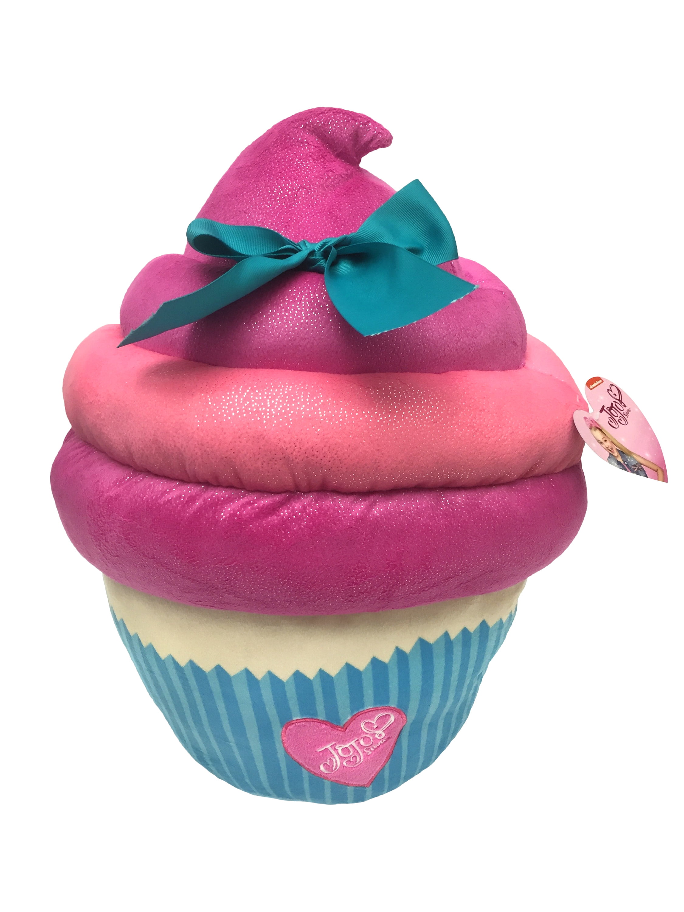 Nickelodeon JoJo Siwa Large 17" Plush Pink and Blue Sparkle Cupcake