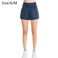 thumbnail image 2 of Pantalones cortos para correr para mujer, para entrenamiento, atletismo, gimnasio, yoga, con bolsillos para teléfono, azul, 6/M,:;:;, 2 of 7