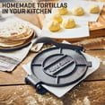 thumbnail image 4 of Uno Casa Cast Iron Tortilla Press 8 Inch with Tortilla Warmer - Bundle of Pre-seasoned Quesadilla, Roti and Pataconera Maker With Taco Shell Warmer i, 4 of 9