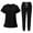 black, variant on Medical Scrub Set for Women, Modern V Neck Scrub Top & Jogger Pant with 8 Pockets Professionals Soft Stretch Medical Nursing Uniforms Set (Navy)