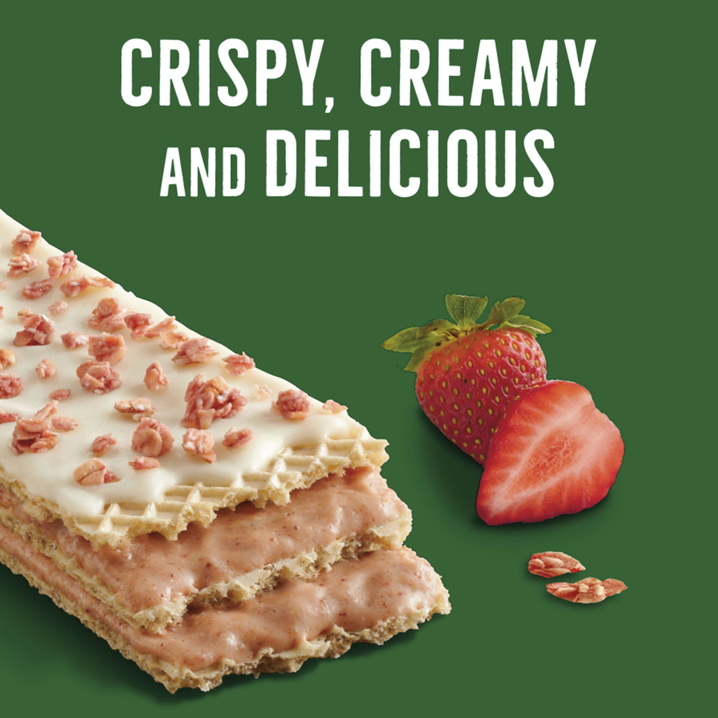 Nature Valley Strawberry Crispy Creamy Wafer Bars, Made with Oat Butter and Whole Grains, 20 Bars, 26 oz Box