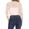 thumbnail image 3 of Women's Casual Lace Bolero Crochet Open Cardigan 3/4 Sleeve Sheer Cover Up Jacket, 3 of 6