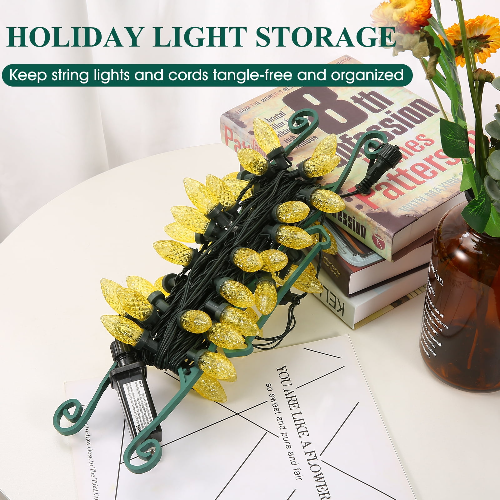 4Pcs Storage Holder of Lights String, AllPurpose Light Cord Wind up