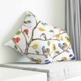 thumbnail image 4 of Throw Pillow Covers 16x16 Inch, Watercolor Bird Decorative Pillow Cases for Couch Sofa Bed, Modern Spring Branch Colorful Leaf Cotton Linen Square Home Decor Pillowcases with Hidden Zipper, 4 of 7