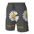 thumbnail image 5 of Naloa Keep Life Simple Daisy Flower Men's Beach Shorts, Surfing shorts, Swim trunks, Quick Dry Swim Trunks for Surfing Beach Fun - Medium, 5 of 9