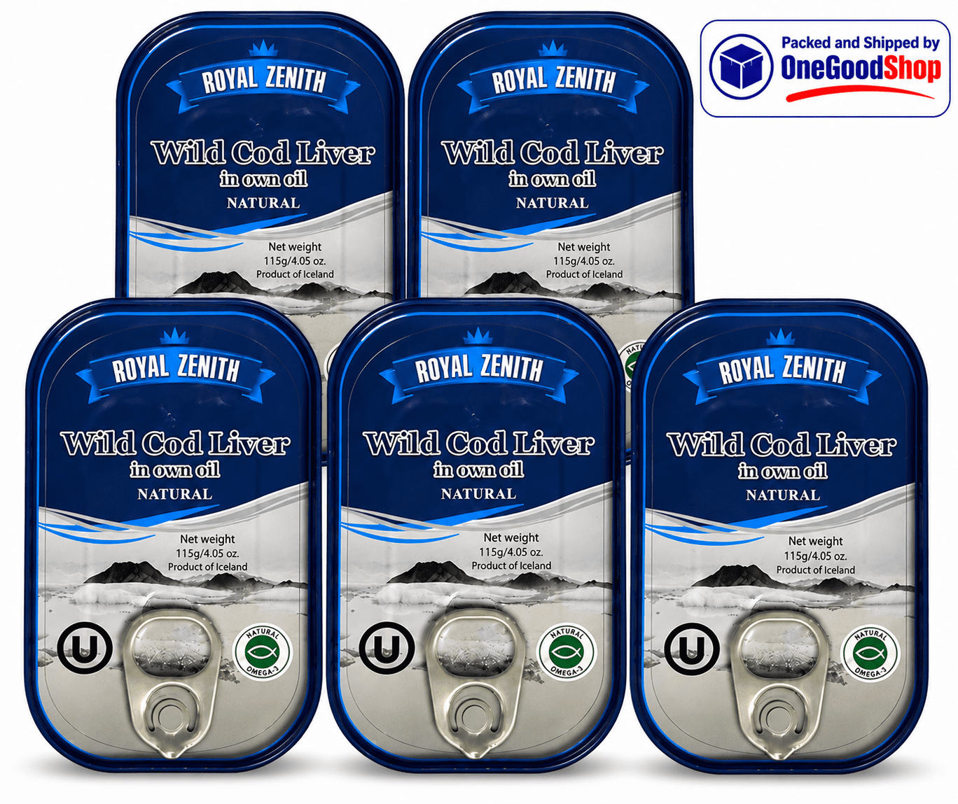 Royal Zenith, Cod Liver, Wild Icelandic, 4.05 oz, Pack of 3