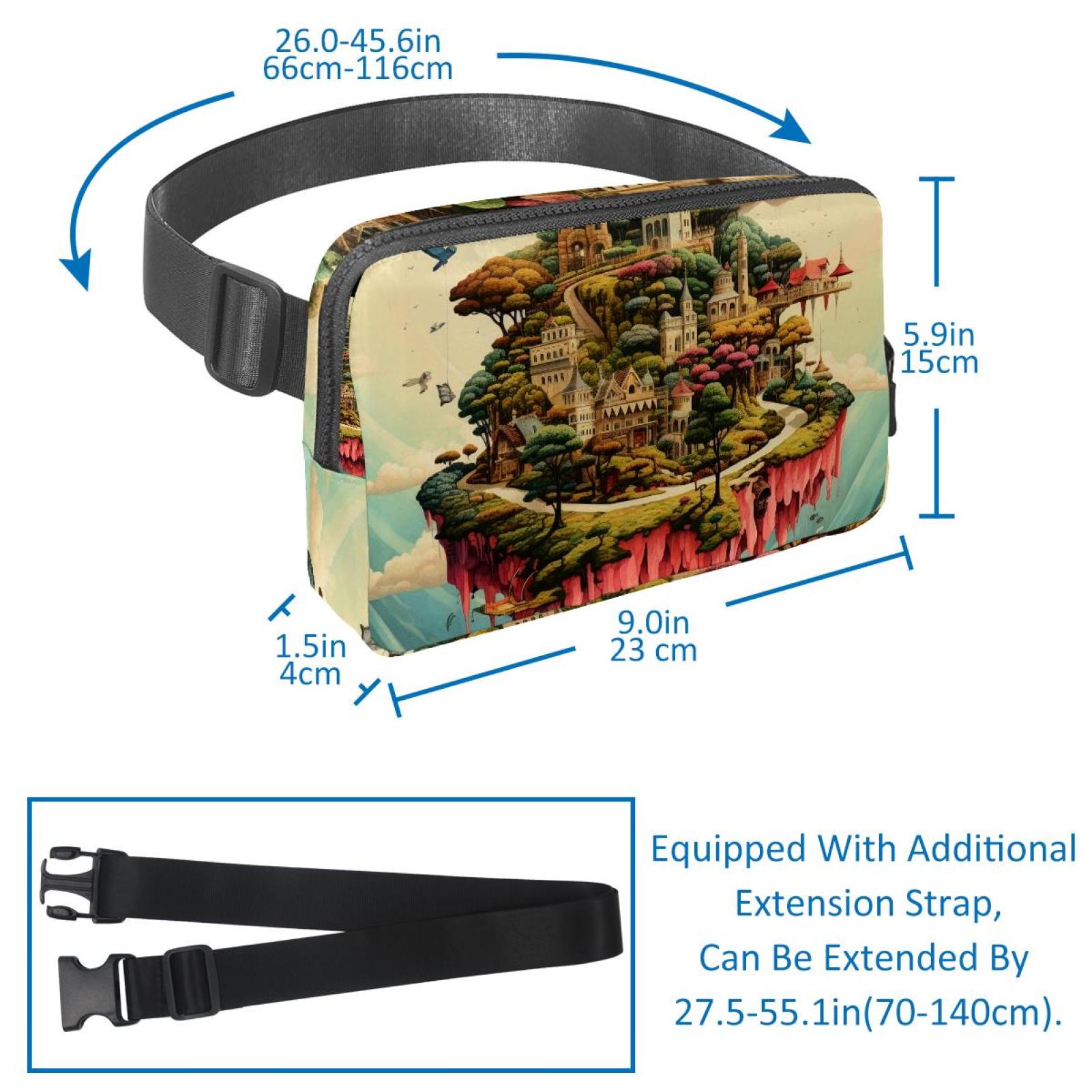 Bohemia Lightweight, Adjustable Running Belt with Extension Strap, Unisex Waist Bag, Fanny Pack, Cross Body Bag