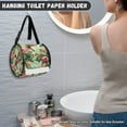 thumbnail image 4 of ZIATUBLE Hummingbird Floral Dispenser Tissue Holder Round Paper Towel Storage Bag with Smooth Zipper Paper Dust Cover Case Stain Resistant Paper Towel Storage Container Home Decor, 4 of 7