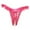Hot Pink, variant on Women's Low Waist Open Crotch Lace Underwear - Pearl Massage Thong - One Size Fits Most