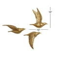 thumbnail image 4 of DecMode Gold Polystone Metallic 3D Floating Bird Wall Decor (3 Count), 4 of 12