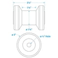 thumbnail image 5 of Seachoice Spool Roller, 4 In. X 1/2 In., TPR, Gold, 5 of 5